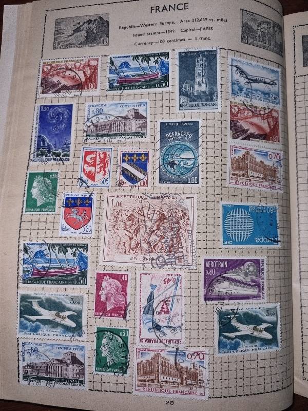 Stamp Album with 55 stamps
