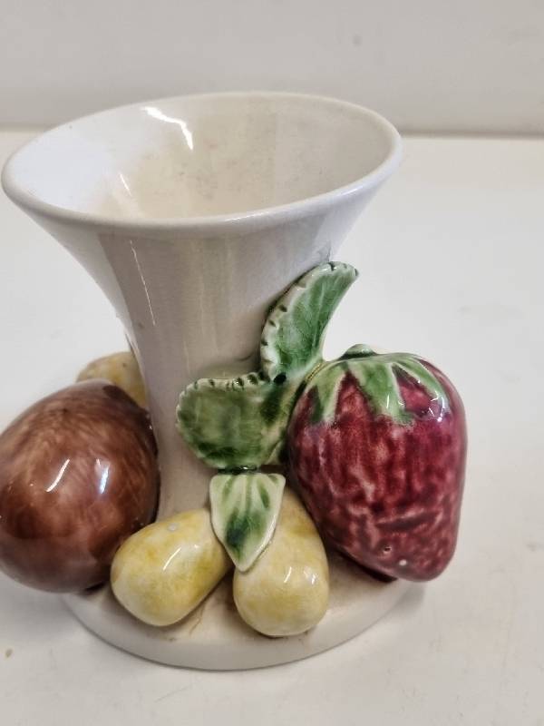 Vintage Vase with fruit detail - Made in Portugal - Height - 9cm