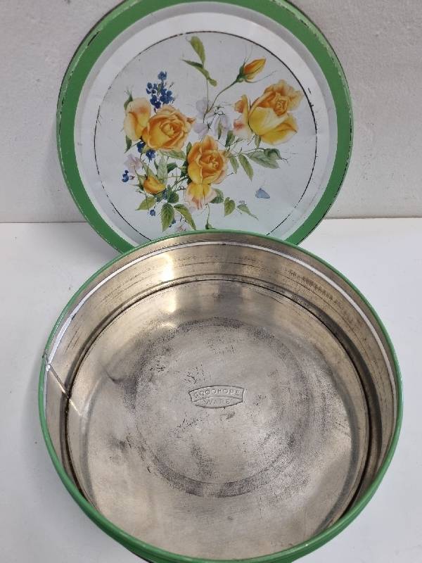 Vintage Goodhope Ware Floral Tin with removable bottom