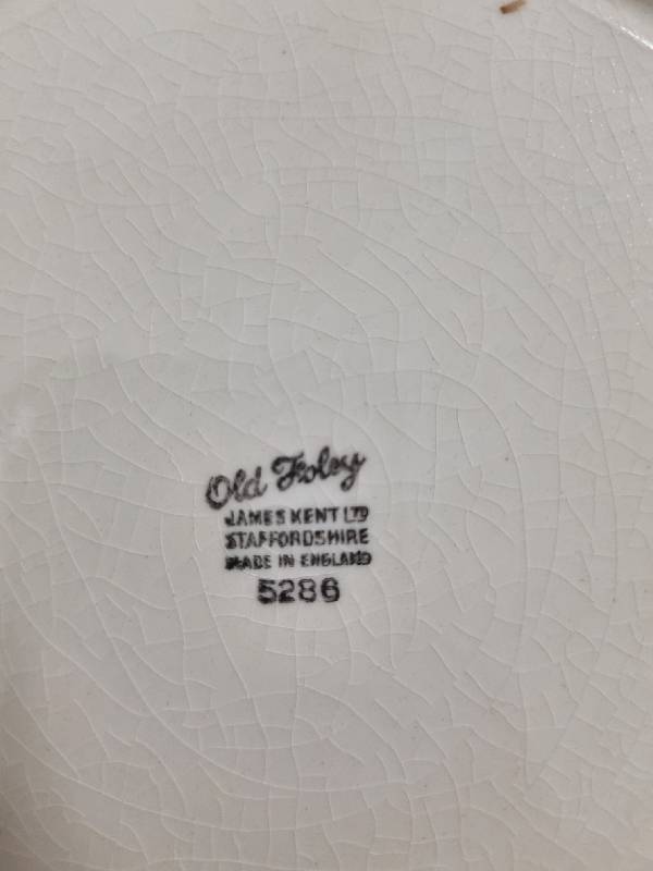 6 x Vintage Old Foley James Kent Fruit detailed plates - England - Diameter - 22cm each