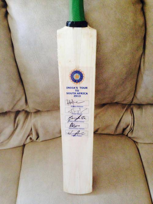 ** SIGNED INDIA BAT ** 2013 TOUR ** RAHANE - RAYUDU & KUMAR