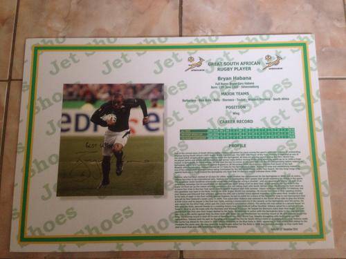 ** BRYAN HABANA signed stats ** RUGBY legend