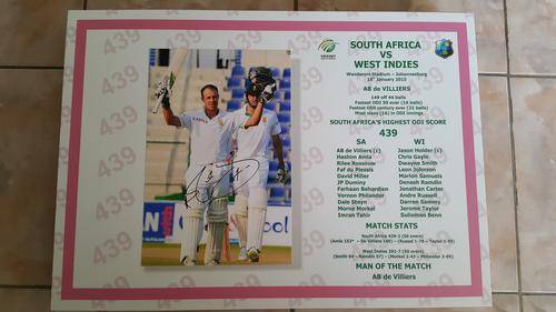 ** AB de VILLIERS signed stats 439 ** WORLD RECORD