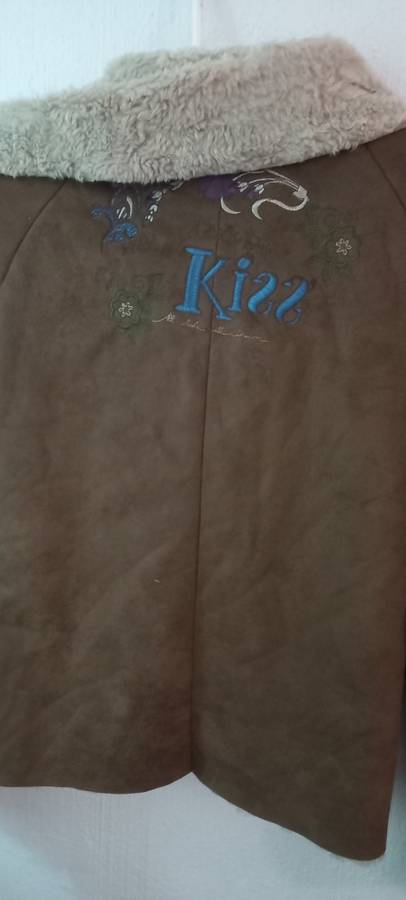 Desigual Brown Faux Suede Kiss and Dream Jacket