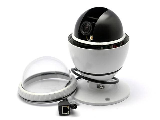 H.264 Speed Dome IP Camera "Watch Guard" - PTZ, 4X Optical Zoom, Motion Detect, 1600x1200 + 1280x720