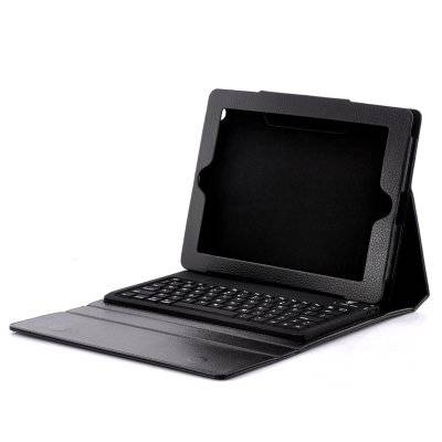 **DEMO**Leather Case for New iPad and iPad 2 - Spill Proof Wireless Keyboard