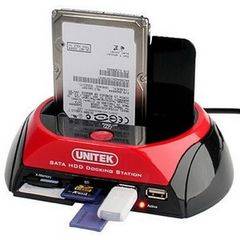 All in1 2.5" 3.5" Dual USB 2.0 SATA IDE HDD Docking Station Hub Card Reader OTB