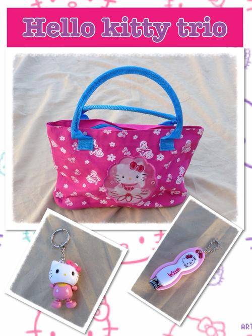 HELLO KITTY TRIO - handbag, nail clipper, keyring