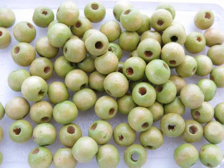 Green Wooden Beads