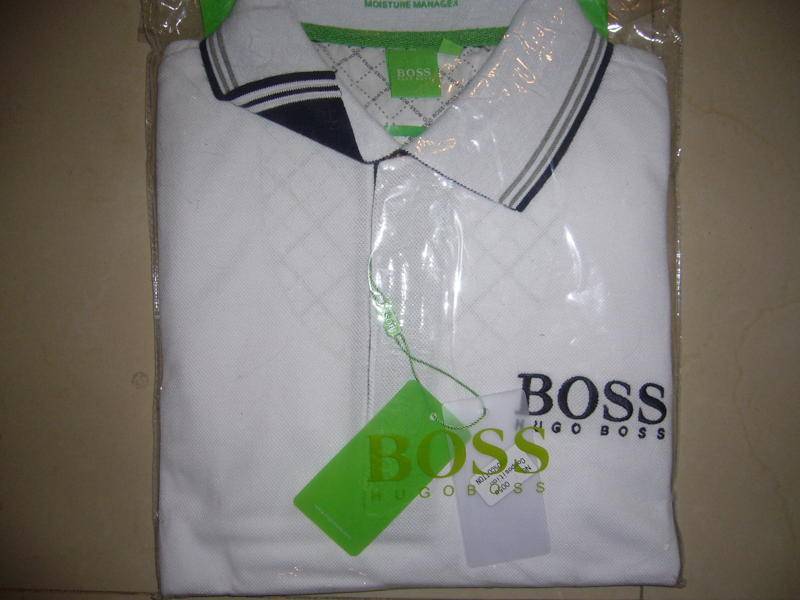 HUGO BOSS - GREEN LABEL - LONG SLEEVE GOLFER - SIZE LARGE - WHITE -