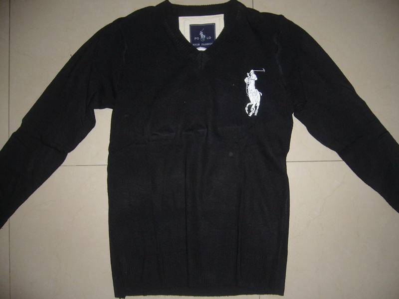 POLO - BLACK V NECK KNIT - JUST IN - NEW - SIZE LARGE -