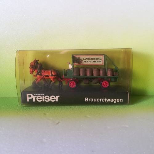 Preiser Horse Drawn Beer Wagon