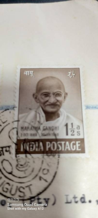 Gandhi First Day Cover (Missing S) 1948 15 August Bombay Rare Air Mail Registered South Africa