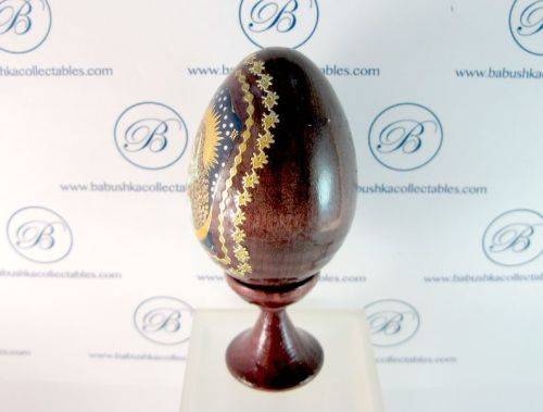 Traditional Russian Faberge Style EASTER Egg with Icon of Mother Mary.