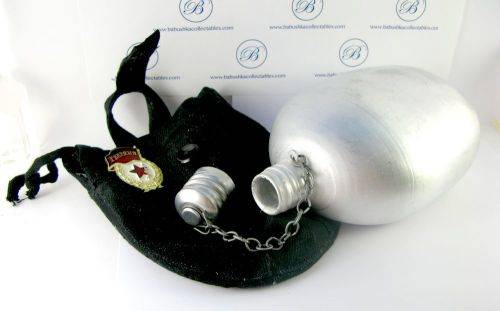 Original Russian Soviet (USSR) Navy Water Bottle with USSR Military Badge.
