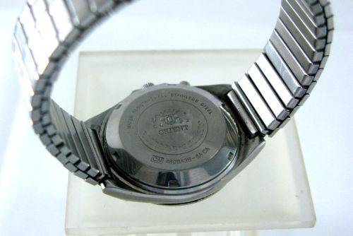Rare Original Automatic Orient Luxury Wrist Watch Triple Star Day & Date, Black Dial.