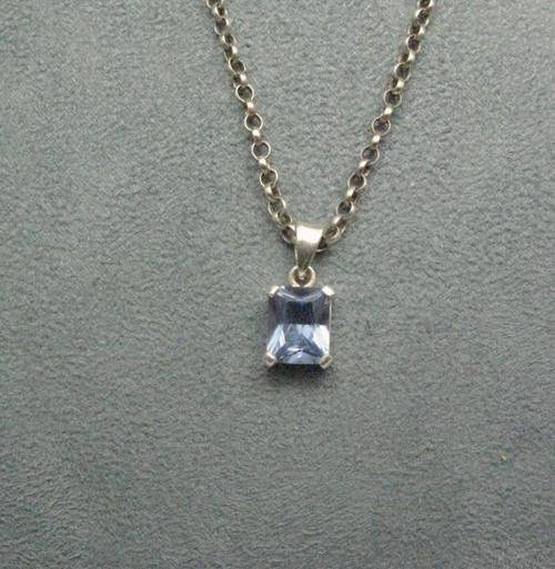 Vintage 925 Silver pendant with Blue topaz