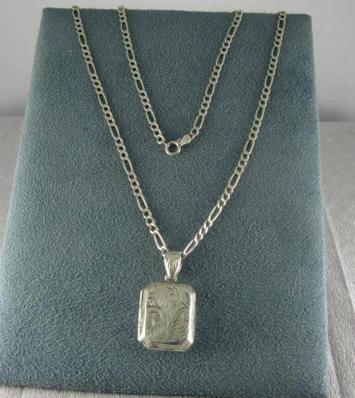 Antique 925 Silver Locket with Silver Chain