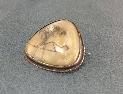 Silver Brooch with Pyramids