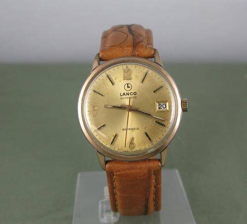 Vintage Lanco Automatic Wrist Watch. Gold plated.
