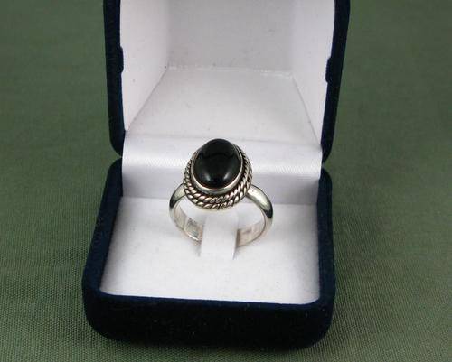 Vintage 925 Silver Ring with Onyx
