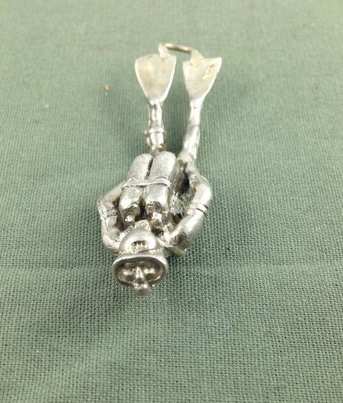 Vintage SOLID 925 SILVER HUGE Scuba Diver Pendant