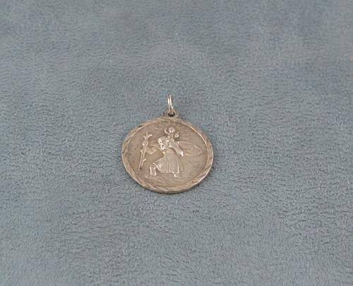 Old Vintage 925 Silver Pendant - St. Christopher. Hall mark.