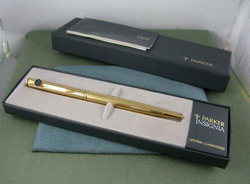Vintage Ball Point PARKER Gold plated INSIGNIA pen. Original Box. USA.