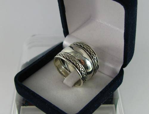 Wide Vintage 925 Sterling Silver Ring.