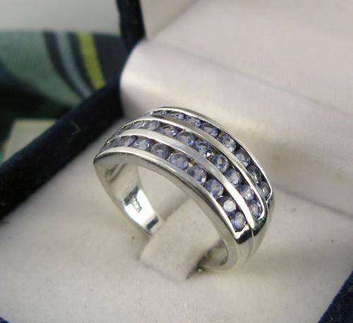 Bulky & Heavy Vintage 925 Sterling Silver Cluster Ring with Amethyst. Revamp as new!