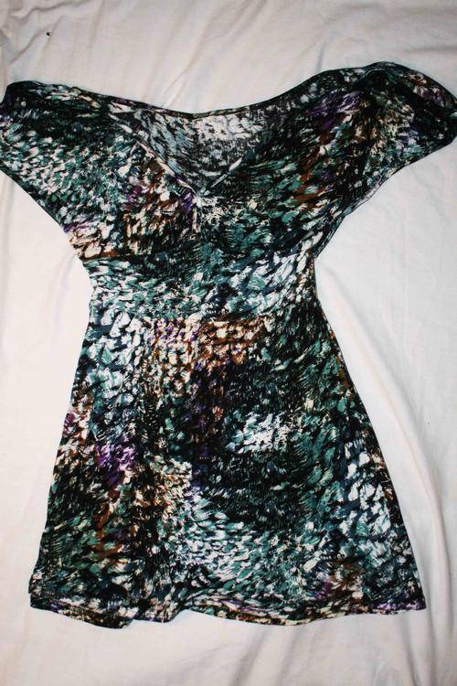 CUTE BATWING SLEEVE AQUA DRESS