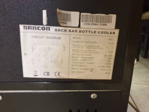 Sancon Back Bar bottle cooler
