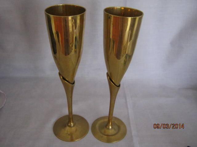 Brass Champagne Flutes