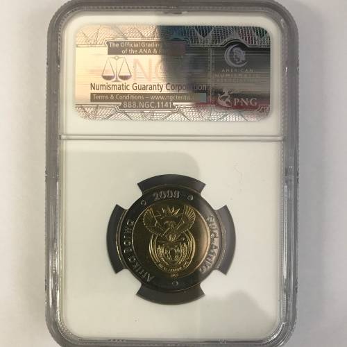 2008 Mandela 90th Birthday R5 NGC MS65