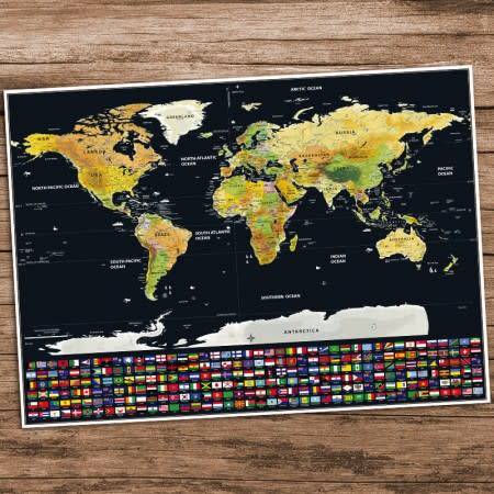 Deluxe Scratch-Off World Map