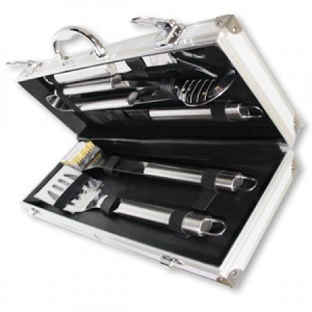 Five Piece Braai Set with Aluminium Carry Case