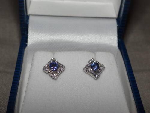 #### STERLING SILVER EARRING WITH GENUINE TANZANITE  ####