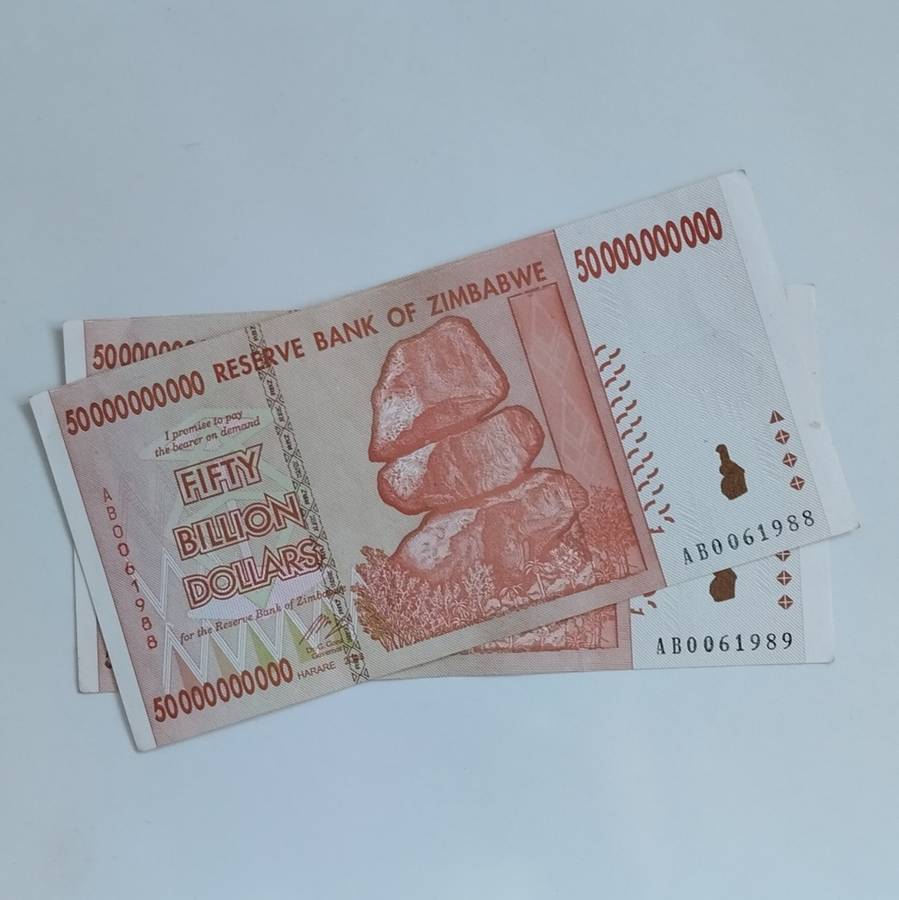 AU 2008 50 Billion Dollar Zimbabwe Notes (Lot of 2) In Sequence  #N0007