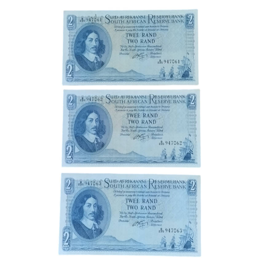 Two Rand Notes in Sequence AU (3 Notes) G Rissik  #N0016
