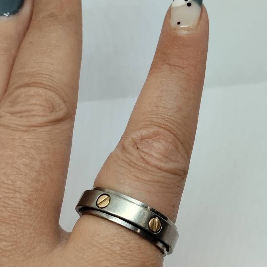 Titanium Mens Spinner Ring #F0051