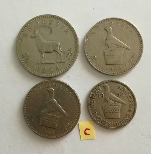 COLLECTION OF 4 SOUTHERN RHODESIA COINS.  ONE BID TAKES ALL.