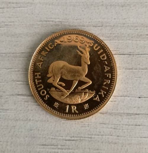 1969 PROOF GOLD ONE RAND.
