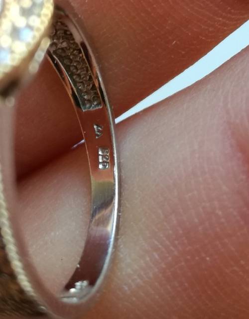 STERLING SILVER WITH 9CT GOLD BAND LADIES RING. BEAUTIFUL ITEM!!!