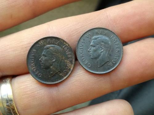 South Africa 1942 and 1943 UNC A-UNC Farthings.