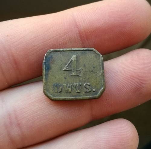 Antique Brass 4 D.W.T.S. Penny Weight.