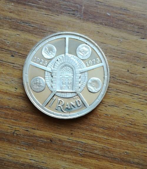 South Africa 1974 UNC / PROOF Silver one rand.