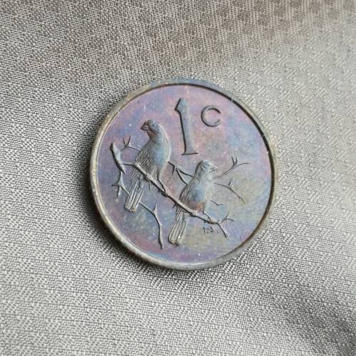 South Africa UNC 1965 Afrikaans one cent. Rare coin!!