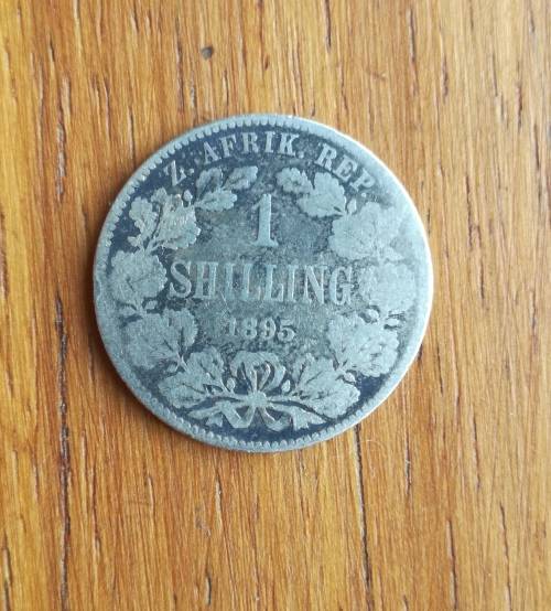 ZAR Paul Kruger 1895 Silver Shilling.