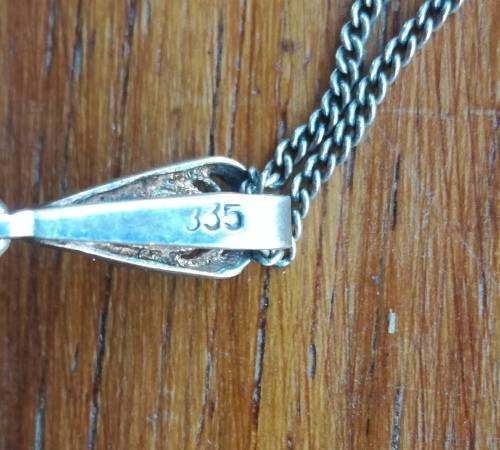 Vintage Antique silver ring with pendant and necklace.