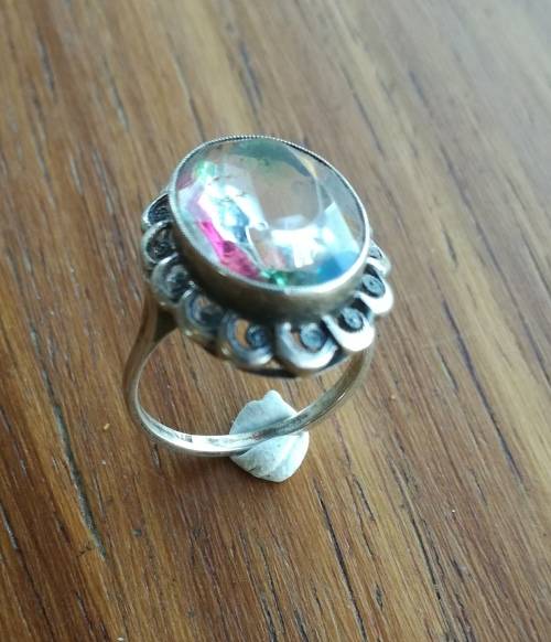 Vintage Antique silver ring with pendant and necklace.